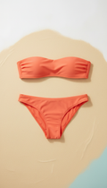 Ribbed Bikini in Sunset Coral